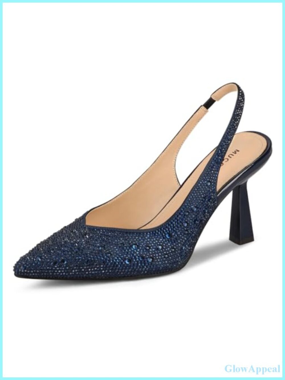 Rhinestone Slingback Pointed Toe Kitten Heels